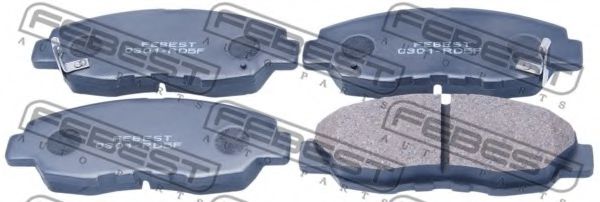 Комплект тормозных колодок, дисковый тормоз FEBEST 0301-RD5F