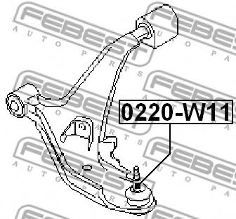Несущий / направляющий шарнир FEBEST 0220W11