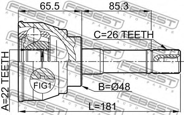 Шарнир, приводной вал FEBEST 0710012