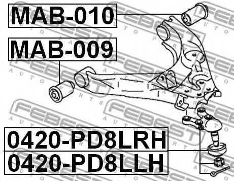 Подвеска, рычаг независимой подвески колеса FEBEST MAB009