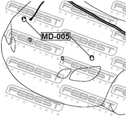 Буфер, капот FEBEST MD005