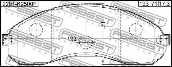 Комплект тормозных колодок, дисковый тормоз FEBEST 2201-K2500F