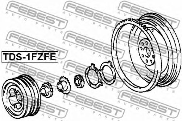 Ременный шкив, коленчатый вал FEBEST TDS-1FZFE