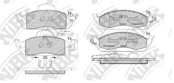 Комплект тормозных колодок, дисковый тормоз NiBK PN0116W
