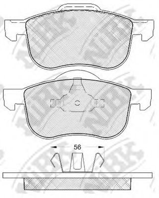 Комплект тормозных колодок, дисковый тормоз NiBK PN0137