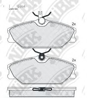 Комплект тормозных колодок, дисковый тормоз NiBK PN0249W