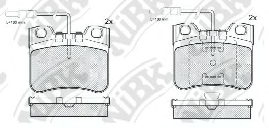 Комплект тормозных колодок, дисковый тормоз NiBK PN0250W