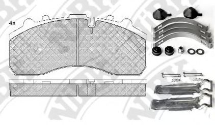 Комплект тормозных колодок, дисковый тормоз NiBK PN0908