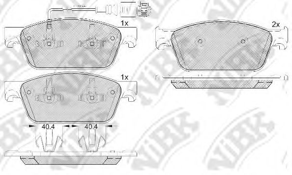 Комплект тормозных колодок, дисковый тормоз NiBK PN33001W