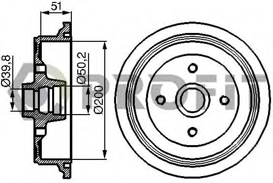 Тормозной барабан PROFIT 5020-0001