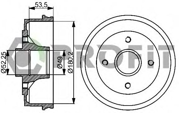 Тормозной барабан PROFIT 5020-0075