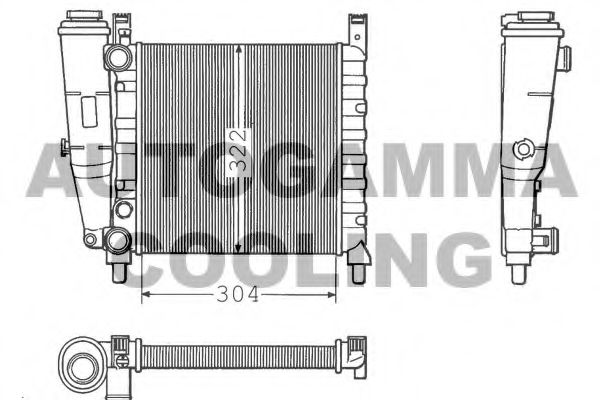 Радиатор, охлаждение двигателя AUTOGAMMA 100310