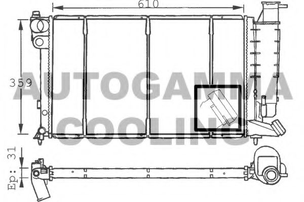 Радиатор, охлаждение двигателя AUTOGAMMA 101473
