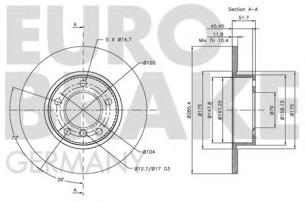 Тормозной диск LUCAS ELECTRICAL DF1537