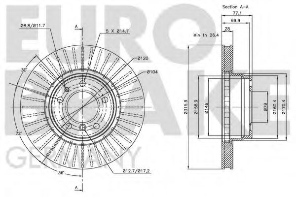 Тормозной диск LUCAS ELECTRICAL DF2687
