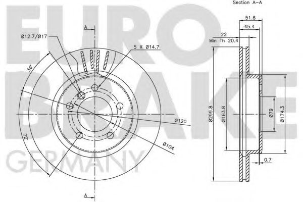 Тормозной диск LUCAS ELECTRICAL DF4055