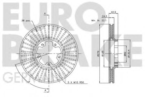 Тормозной диск LUCAS ELECTRICAL DF4216