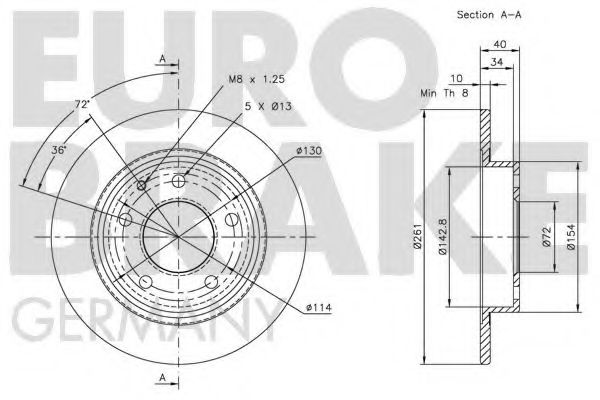 Тормозной диск SEBRO 3846