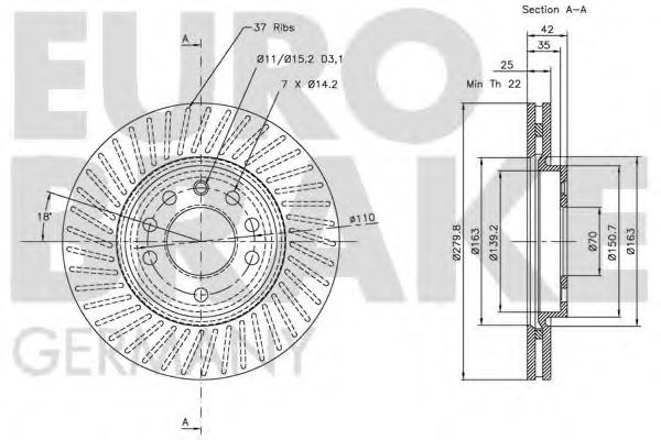 Тормозной диск LUCAS ELECTRICAL DF4048