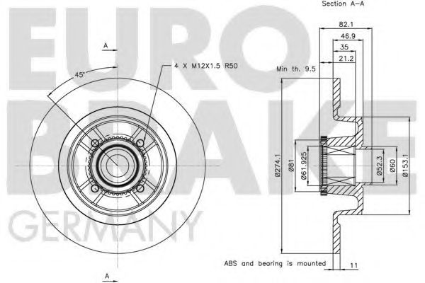 Тормозной диск LUCAS ELECTRICAL DF4272