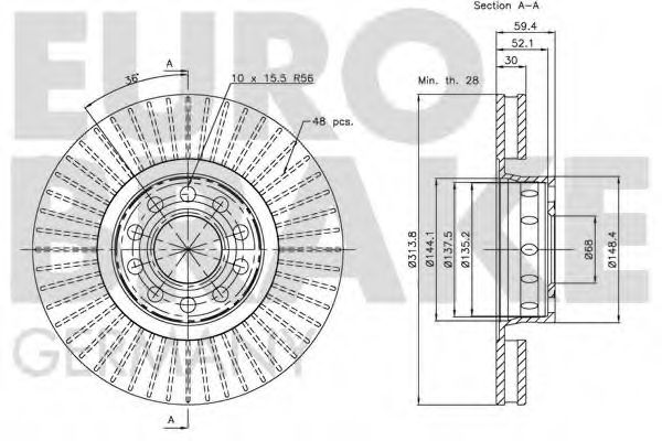 Тормозной диск LUCAS ELECTRICAL DF4125S