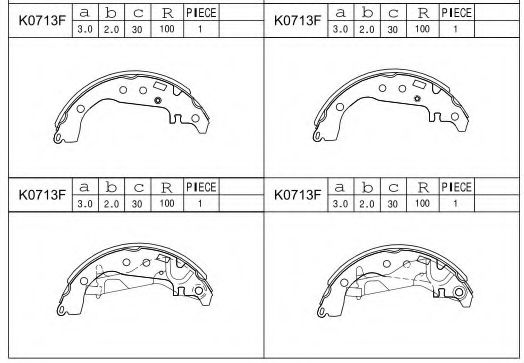 Комплект тормозных колодок ASIMCO K0713F