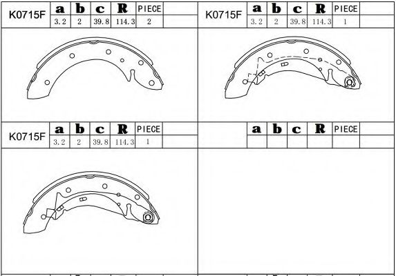 Комплект тормозных колодок ASIMCO K0715F