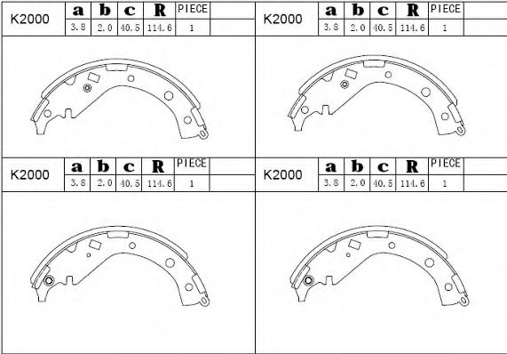 Комплект тормозных колодок ASIMCO K2000