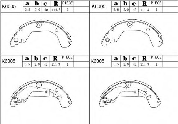 Комплект тормозных колодок ASIMCO K6005