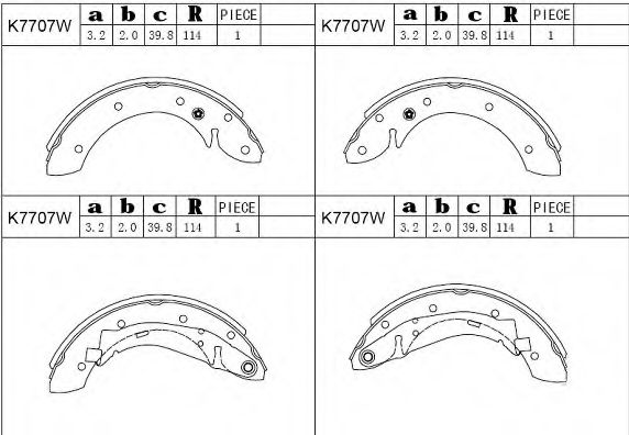 Комплект тормозных колодок ASIMCO K7707W