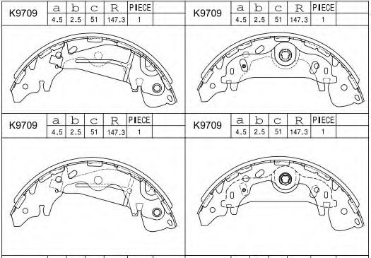 Комплект тормозных колодок ASIMCO K9709