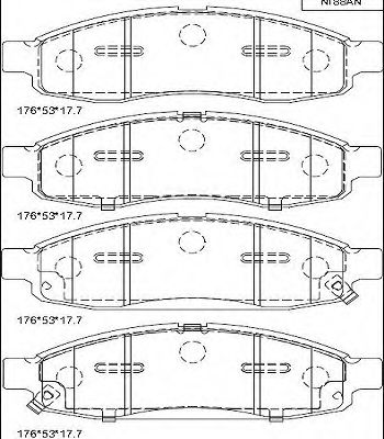 Комплект тормозных колодок, дисковый тормоз ASIMCO KD1414