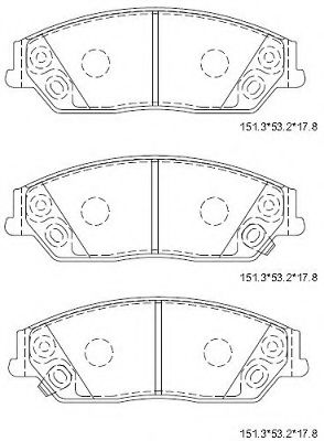 Комплект тормозных колодок, дисковый тормоз ASIMCO KD2511