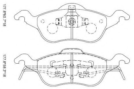 Комплект тормозных колодок, дисковый тормоз ASIMCO KD6755