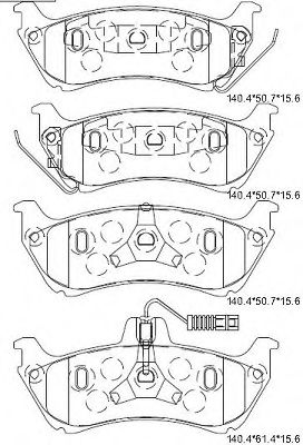 Комплект тормозных колодок, дисковый тормоз ASIMCO KD7572