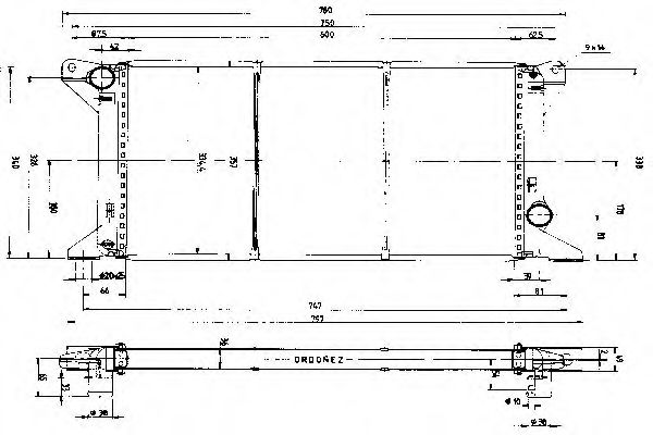 Радиатор, охлаждение двигателя ORDONEZ 1020210809