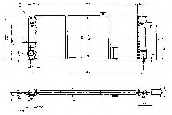 Радиатор, охлаждение двигателя KAGER 312072