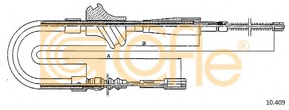Трос, стояночная тормозная система COFLE 10.409