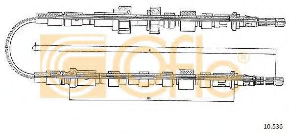 Трос, стояночная тормозная система COFLE 10.536
