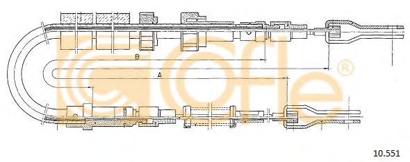 Трос, стояночная тормозная система COFLE 10.551