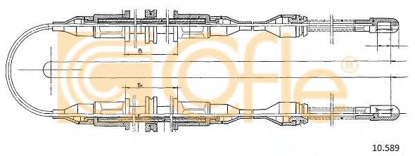 Трос, стояночная тормозная система COFLE 10.589