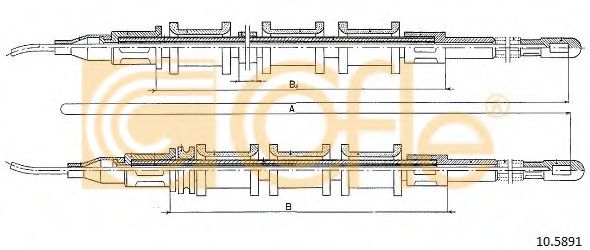 Трос, стояночная тормозная система COFLE 10.5891