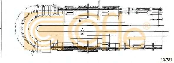 Трос, стояночная тормозная система COFLE 10781