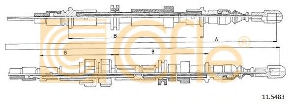 Трос, стояночная тормозная система COFLE 11.5483