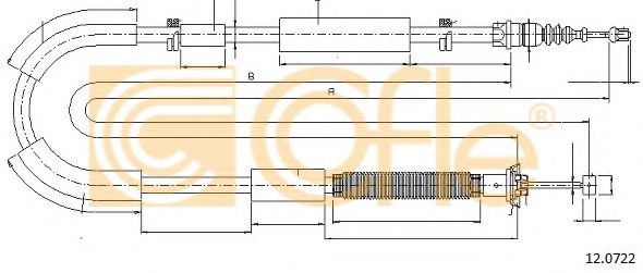 Трос, стояночная тормозная система COFLE 12.0722