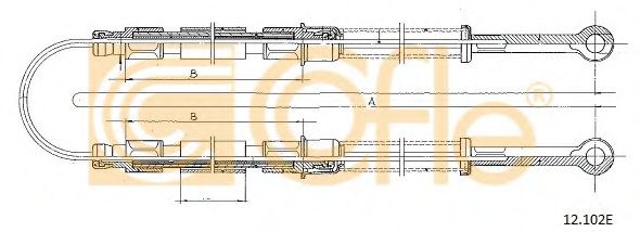 Трос, стояночная тормозная система COFLE 12.102E