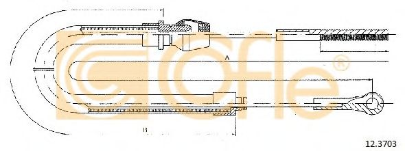 Трос, стояночная тормозная система COFLE 12.3703