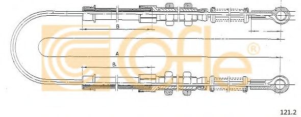 Трос, стояночная тормозная система COFLE 121.2