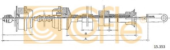 Трос, управление сцеплением COFLE 15353