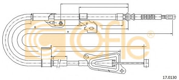 Трос, стояночная тормозная система COFLE 17.0130